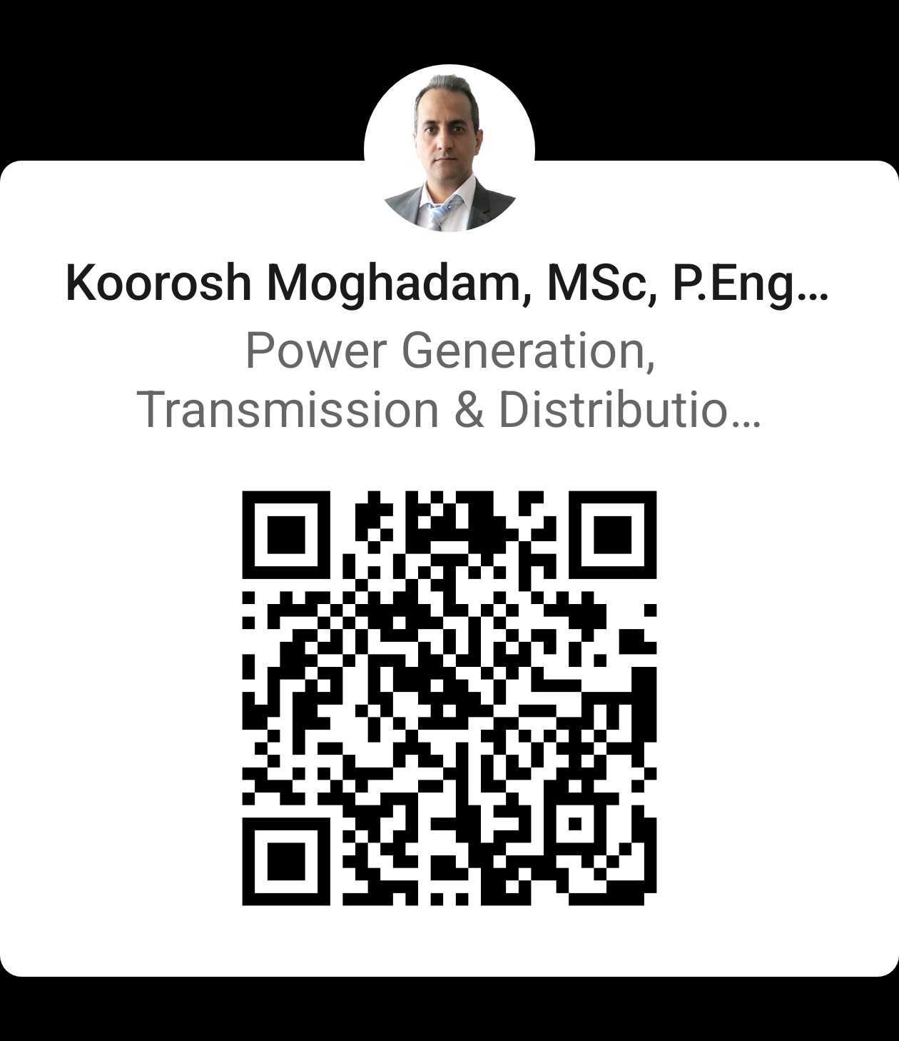 LinkedIn profile QR code for Koorosh Moghadam